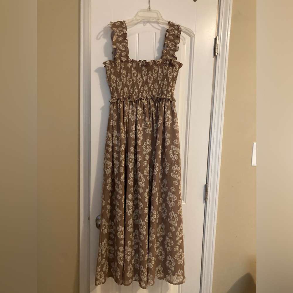 Altar’d State Dress Chestnut Floral Sleeveless Maxi Medium